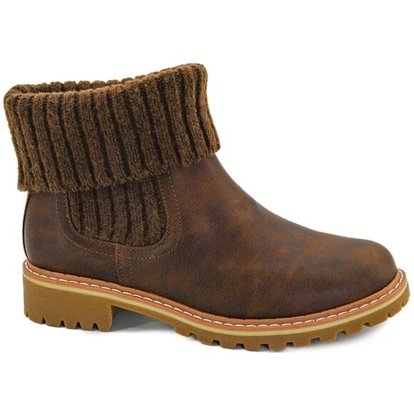 Cabin Cozy – Quilted Cuff Boots in Brown Oiled by Corkys - Picture 4 of 4